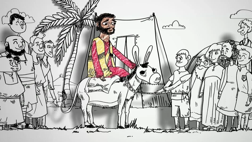 Jesús kemur inn í Jerúsalem